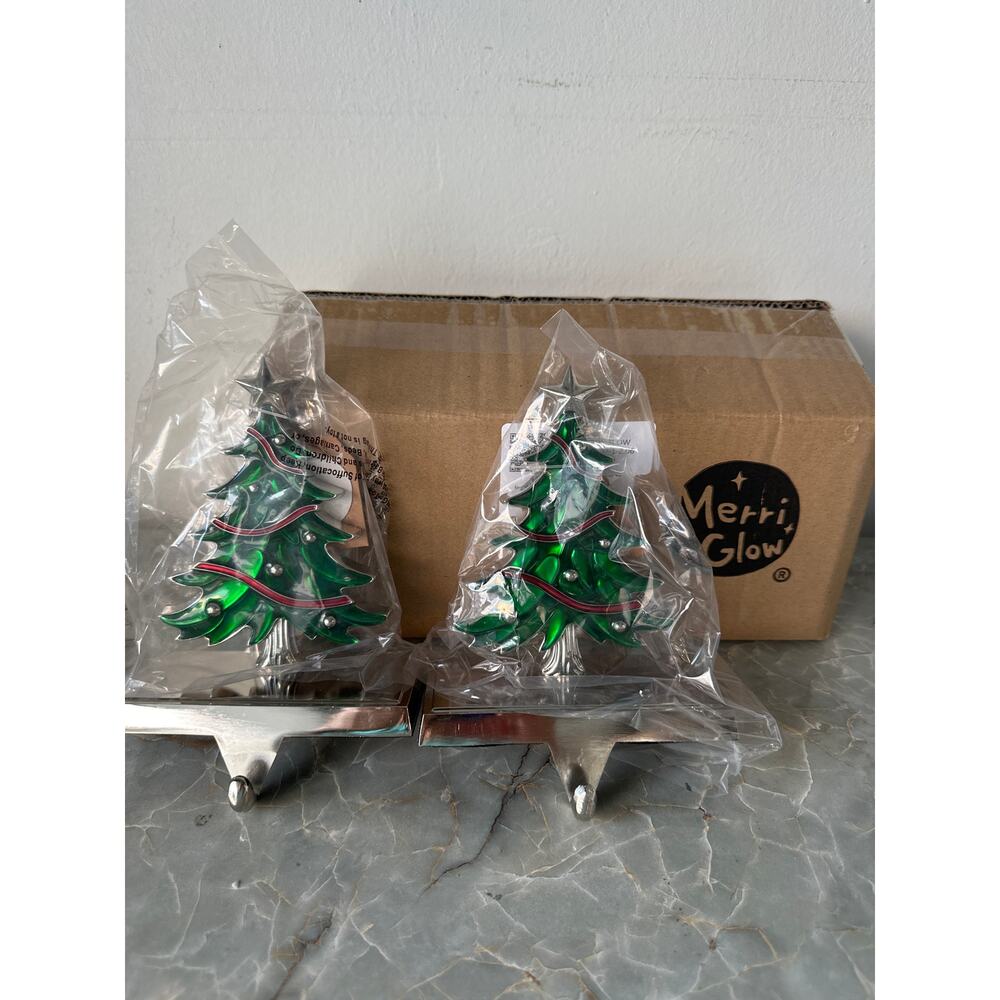 Set of 2 Christmas Stocking Holders for Mantle, Heavy Duty 3D Stocking Stand